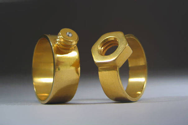 Nut And Bolt Wedding Ring